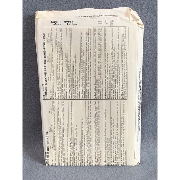 Simplicity Vintage Sewing Pattern 9363 For 1980s Belts - Retro Fashion Accessory - Picture 2 of 2